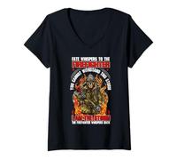 Femme Being A Firefighter is an Honor Being A Dad T-Shirt avec Col en V