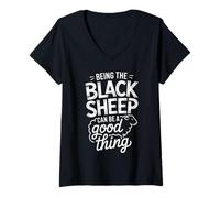 Femme Being The Black Sheep Can Be A Good Thing |- T-Shirt avec Col en V