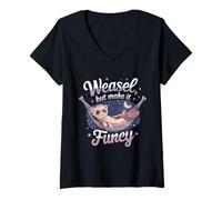 Femme Belette But Make It Fancy Furet Relaxant T-Shirt avec Col en V