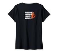 Femme Believe in Yourself Typographie de motivation Streetwear T-Shirt avec Col en V