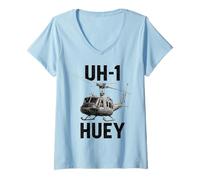 Femme Bell UH-1 Huey T-Shirt avec Col en V