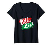 Femme Bella Zio Cool Bro Italian Slang T-Shirt avec Col en V