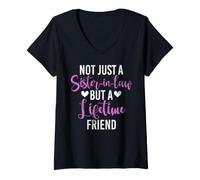 Femme Belle-sœur, Une Amie pour la Vie T-Shirt avec Col en V