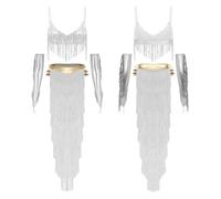 Femme Belly Dance Outfit Dancer Costumes Costume Princesse Arabe Argent XL