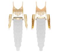 Femme Belly Danse Costume Ensemble De Indien Du Ventre Arabe Dance Or 3XL