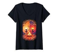 Femme Beltane Fire Festival 1er mai Printemps Celtic Pagan T-Shirt avec Col en V