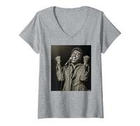 Femme Ben E King Soul R&B The Drifters Singer par Dick Barnatt T-Shirt avec Col en V