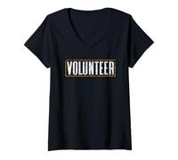 Femme Bénévolat Non rémunéré Bénévoles d'emploi T-Shirt avec Col en V