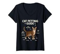 Femme Bengal Cat Petting Guide Funny Cat Lover (en Anglais) T-Shirt avec Col en V