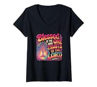 Femme Béni Soit celui Qui met sa Confiance dans Le Seigneur Jérémie 17:7 T-Shirt avec Col en V