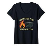 Femme Benne À Ordures, Équipe d'intervention en Cas D'incendie, T-Shirt avec Col en V