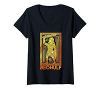 Femme Beowulf Poème Mythe scandinave Anglo-Saxon Anglais Viking T-Shirt avec Col en V