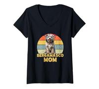 Femme Bergamasco Bergamasco Chien de Berger rétro My Dogs are My Cardio T-Shirt avec Col en V