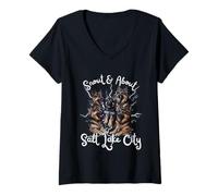 Femme Berger allemand Bootleg Salt Lake City Utah T-Shirt avec Col en V