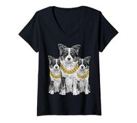 Femme Berger Australien Aussie Rap Old School Retro Streetwear T-Shirt avec Col en V