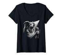 Femme Berger australien chanteur chanteur amoureux des chiens T-Shirt avec Col en V