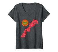 Femme Berkane Foot Drapeau Maroc Carte Sahara Marocain T-Shirt avec Col en V