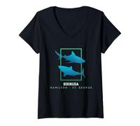 Femme Bermudes - Hamilton - St. George - Souvenir T-Shirt avec Col en V