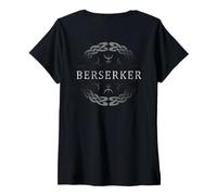 Femme Berserker Rune Vikings Symbole Nordique Guerrier Nordique T-Shirt avec Col en V