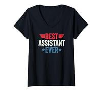 Femme Best Assistant Ever T-Shirt avec Col en V