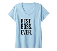 Femme Best Boss Ever Shirt That Says Boss Funny World's Best Boss T-Shirt avec Col en V