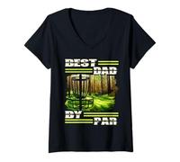 Femme Best Dad by par Disc Golf Dad for Men Father's Day Golf T-Shirt avec Col en V