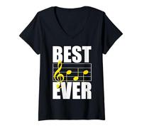 Femme Best Dad Ever Real Super Dad T-Shirt avec Col en V
