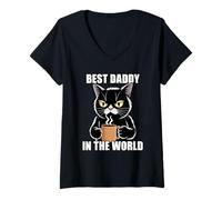 Femme Best Daddy in The World T-Shirt avec Col en V