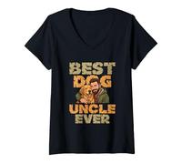 Femme Best Dog Oncle Ever T-Shirt avec Col en V