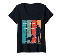 Femme Best Friend Dog, Cat Or Pet Vintage Tee for Men Women Kids T-Shirt avec Col en V