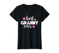 Femme Best Granny Ever Flower T-shirt Inscription World's Greatest Granny T-Shirt