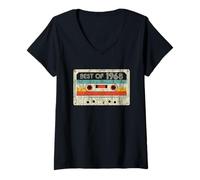 Femme Best Of 1968 Classic Birthday Yrs 1968 Cassette Tape Vintage T-Shirt avec Col en V