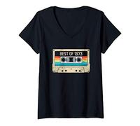 Femme Best Of 1973 Cadeau 48ème Anniversaire Naissance 48 Ans T-Shirt avec Col en V