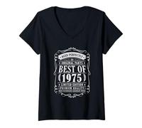 Femme Best of 1975 Birthday Limited Edition Legends Born in 1975 T-Shirt avec Col en V