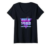 Femme Best of 1982 40 40 Ans Bday Party Celebration T-Shirt avec Col en V