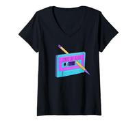 Femme Best of 1989 Cassette Cassette Vintage années 80 T-Shirt avec Col en V