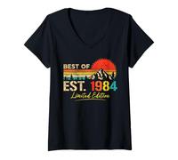 Femme Best Of Est 1984 Limited Edition Vintage Year 1984 Birthday T-Shirt avec Col en V