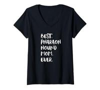 Femme Best Pharaoh Hound Mom Ever Chien du Pharaon T-Shirt avec Col en V
