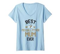 Femme Best Pied Balle Python Mum Ever Cute Piebald Snake T-Shirt avec Col en V