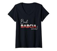 Femme Best Polonaise Grandma Ever - Best Babcia Polish Womwns Tee T-Shirt avec Col en V