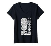 Femme Best Revenge - Sad Esthetic Edgy Streetwear T-Shirt avec Col en V