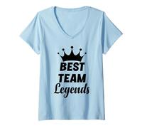 Femme Best Team Ever Employee Appreciation Coworker Work Legends T-Shirt avec Col en V