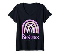 Femme Besties BFF Cœur Best Friends Bestie T-Shirt avec Col en V