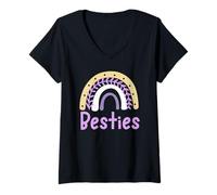 Femme Besties BFF Cœur Best Friends Bestie T-Shirt avec Col en V