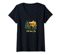 Femme Betta Fish Tank Zen Aquarium Aquatic Life Lover T-Shirt avec Col en V