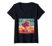 Femme Betta Fish Warrior Aquatique coulant de Puissant Poissons T-Shirt avec Col en V