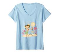 Femme Betty Boop Bettys Huile de bronzage à la noix de coco T-Shirt avec Col en V