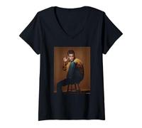 Femme Beverly Hills 90210 Acteur Luke Perry par Michael Grecco T-Shirt avec Col en V