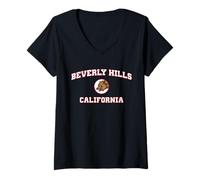 Femme Beverly Hills Californie (CA) T-Shirt avec Col en V