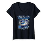 Femme Beyblade X Pro Blader Jaxon Let It Rip T-Shirt avec Col en V